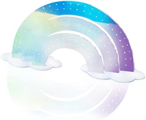 Cutora Acrylic Iridescent Earring Holder, Organizer Stand for Ear Studs, 3-Tier Rainbow Small Stud Earrings Display Rack Jewelry Storage Display Stand Showcase for Girls Women 14.4" W x 6.3" H