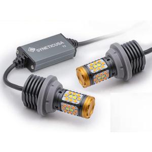 Syneticusa 3157 Error Free CANBUS Anti Hyper Flash Type 2 Switchback DRL LED Turn Signal Light Bulbs No Hyper Flash Built-in Resistors All in One