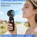 Handheld Turbo Fan, 100-Speed Portable Mini Fan with 12800 RPM Strong Airflow, Foldable 4-in-1 Personal Fan for Travel, Camping, Beach & Office, USB-C Rechargeable, Lightweight & Quiet (Black)
