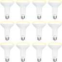 12 Pack BR30 LED Recessed Light Bulb, Dimmable Indoor Flood Light Bulbs CRI80 7W Equivalent 65W 2700K Soft White 650 Lumens, 15000 Lifetime Hours E26 Base LED Can Light Bulb, Flicker-Free