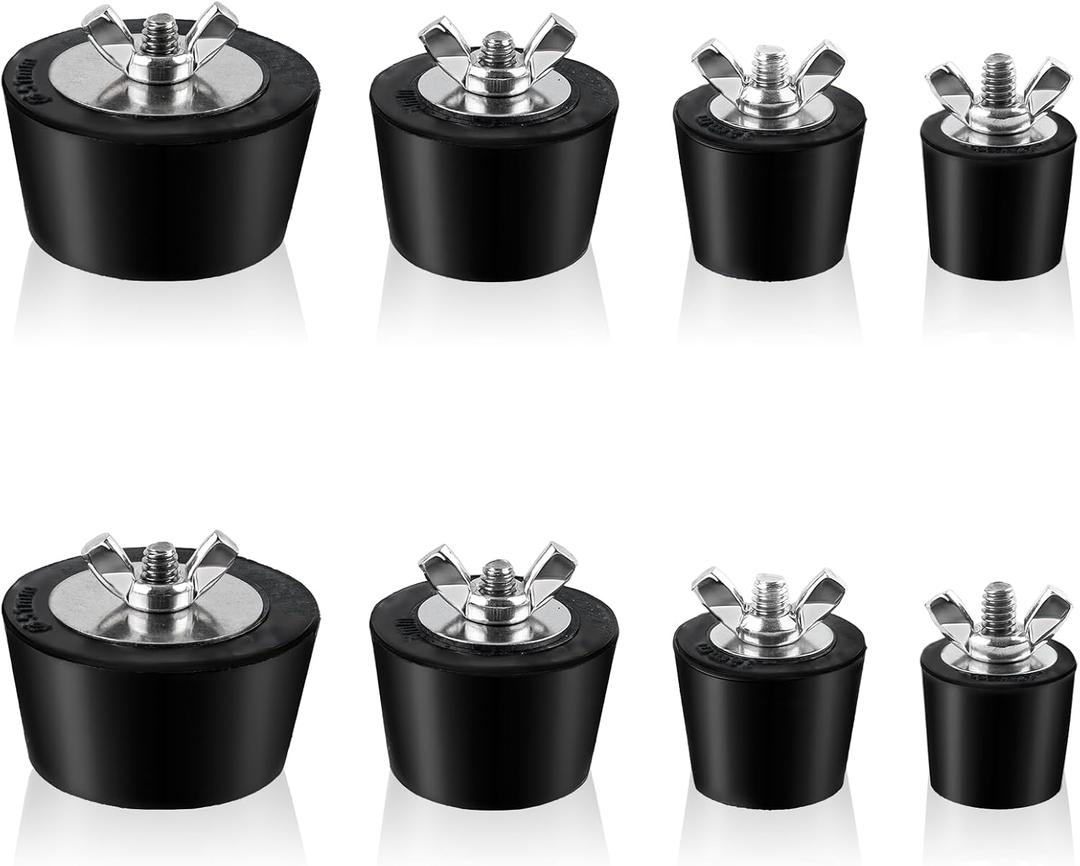 8 Pieces Rubber Pool Plugs, 4 Size Above Ground Pool Return Winter Plug, Swimming Pools Skimmer Plugs, Winter Expansion Plug, 1", 1.25", 1.5", 2" (Each Size 2 Pieces)
