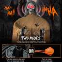 72.8'' Halloween Decorations Outdoor with Light-Up Eyes & Spooky Sound - Life Size Scary Animatronic Skeleton with Swaying Body, Sound & Button Activated Sensor for Home Party Indoor Yard Decoration