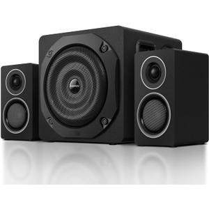 Computer Speakers with Subwoofer, 2.1 Gaming Speaker System for Desktop PC, 100W RMS, 6.5" Deep Bass, Bluetooth 5.3, AUX/RCA/Optical/Coaxial, Surround Sound for PC/Monitor/TV - Black