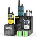 Walkie Talkies for Adults Long Range Walkie-Talkies Rechargeable 3 Pack, Multi-purpose 2 Way Radios with USB NOAA 4500mAh Battery for Family Senior Care Working Adventure Camping Hiking Cruise (Yellow Silver Blue)