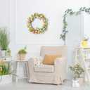 RoseCraft Easter Wreaths for Front Door,15.7 Inch Artificial Easter Colorful Egg Wreath Decorations, for Spring Summer Home Wedding Holiday Party Decor.