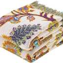XIBLC Boho Throw Blanket for Bed, 100% Cotton Soft Rustic Quilt Fall Blanket, 60"x80" Floral Printed Farmhouse Decor Bed Blankets, All Season Rustic Reversible Bohemian Throw Quilt