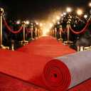Red Carpet Runner 3x10 ft, Extra Thick 450 GSM Aisle Runner Rug, Non Slip 480 GSM TPR Rubber Backed Event Carpet Runner for Wedding, Party, Prom, Hollywood Runway, VIP Entrance