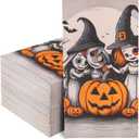 Nervure 200PCS Halloween Paper Napkins - Modern Disposable Witches Pumpkin Halloween Napkins - Paper Hand Towels Decorative Dessert Dinner Hand Napkin for Halloween Party Home Kitchen Bathroom