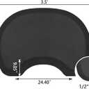 Anti Fatigue Semi Circle Salon Mat for Hair Stylist Anti-Slip Antique Series Salon & Barber Shop Chair Floor Mat (2.5' x 3.5' x 1/2'', Black), 42 x 30 inches