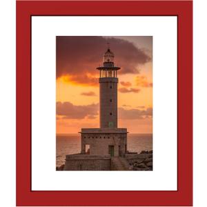 eletecpro 8x10 Red Floating Picture Frame, Real Double Glass Picture Frame for Wall Mount, Vertical or Horizontal Display Multi-Size Photos and Artworks up to 8 x 10 Inches, Home Decor