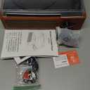 Vinyl Record Player Turntable with Built-in Bluetooth Receiver & 2 Stereo Speakers, 3 Speed 3 Size Portable Retro Record Player for Entertainment and Home Decoration (Brown)