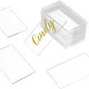 50 Pcs Clear Acrylic Place Cards 1/8" Thick, 3.5" x 2" Small Rectangle Acrylic Blank Seating Card, Escort Name Plate for Table Setting, Wedding, Dinner Party