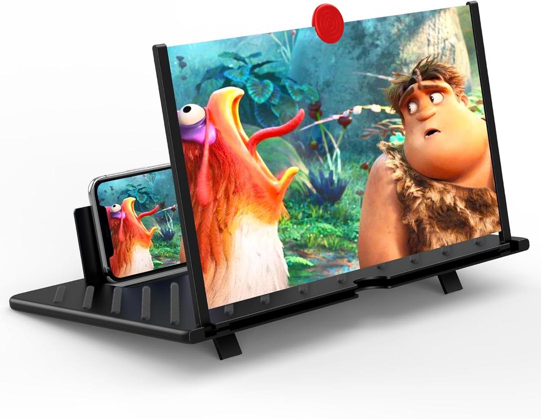 20" Screen Magnifier for Cell Phone, Mobile Phone 3D HD Magnifying Projector Screen Enlarger for Movies, Videos and Gaming, Foldable Phone Stand with Screen Amplifier,Compatible with All Phones