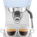 Smeg Manual Espresso Machine with Steam Wand, 15 Bars of Pressure, Stainless Steel Porta Filter, Passive Cup Warmer, User Friendly Controls, and Measuring Scoop Tamper Made in Italy (Pastel Blue) (13")