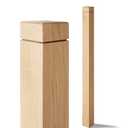 CroBlissful 3" x 3" x 48" Solid White Oak Stair Newel Post with a Single Groove Notched Newel Wood Balusters for Staircase Interior Railing Newels for Stair Handrails