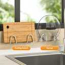 3 x ESINAM 2Pcs Sponge Holder for Kitchen Sink, Strong Adhesive Clear Acrylic Kitchen Sink Sponge Caddy for Kitchen Organization in Sink Multifunctional Inside Sink Sponge Holder