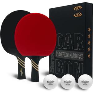 Senston Professional Table Tennis Paddle with Carbon Technology, Ping Pong Paddle Set for Advanced Player, Superior Control Ping Pong Rackets for Competition