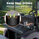 Upgraded Golf Cart Armrest with Cup Holder  Wide Comfort Pad, Universal Fit for EZGO, Club Car, Yamaha  Waterproof, Tool-Free Install, Fits 1" & 1.25" Square Tubes (Brown)