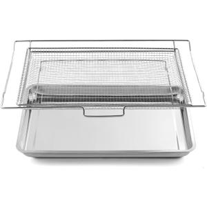 Allstare NX-AA5000RS Air Fryer Tray Replacement for Samsung Oven Parts 24 3/4 x 16 1/2 304 Stainless Steel DG75-01001C Air Fryer Basket NX60T8111SS/AA NE63T8111SS/AA Samsung Air Fryer Rack 1 Set