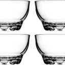 BOHEM'S Clear Glass Bowls Set for Kitchen, Small Serving Bowls for Dessert, Snack, Cereal, Fruit, Nuts, Ice Cream, Dipping Prep Bowls, 9.5 oz, Set of 4 (Clear)