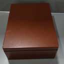 XL Brown Wooden Box Storage with Hinged Lid | 15.8x11.8x5.5in (+-0.5) | Keepsake Decorative Gift Box for Tool Dog Toy Kitchen Storage | Acacia-Like Wood Chest Trunk (XL | No Handles)