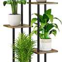 AZERPIAN Plant Stand 6 Tier Indoor Metal Flower Shelf for Multiple Plants Corner Tall Flower Holders for Patio Garden Living Room Balcony Bedroom, Black