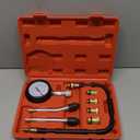 9 Pieces Automotive Compression Tester Kit and Spark Plug Tester, Universal Car and Motorcycle Engine Testing Tools for Cylinder Pressure Gauge (Red)