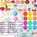 Syhood 60 Pcs Squeaky Dog Toys Bulk Stuffed Plush Chew Puppy Teething Rope Cute Spiky Chew Ball for Small Dog Pet Teething(Cute Style)