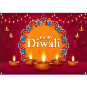 WOLADA Happy Diwali Backdrop Diwali Photography Background 70.8x47.2 Inches FW120