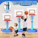 Toddler Basketball Hoop Indoor for Age 1 2 3, Adjustable Kids Basketball Hoop, Mini Basketball Hoop with 3 Balls for Outdoor Poolside, Christmas Birthday Sport Toys Gifts for Baby Boys Girls Age 1-3