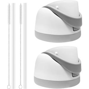 2 Pack Replacement Lid for Owala Freesip Water Bottle, Compatible with Owala Lid and Cap 16oz 24oz 32oz 40oz, Owala Cup with Straw Brush, Accessories Leak-Proof,BPA-FreeWhite