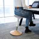 Wobble Stool for Standing Desk,19.7"-27.5" Height Adjustable Ergonomic Active Stool with Widened Thick Cushion & Non-Slip Base, 440lbs Capacity, for Home Office,Daily Work (Light Wood), 15.8"D x 15.8"W x 19.7"H