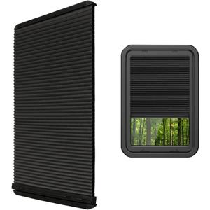 RV Door Window Shade Replacement Cellular RV Door Shade for Lippert Prepped Entry Doors, 12" x 21" Camper Door Window Shade, Lippert Thin Shade Ready for RV Door, Black
