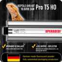 Upgraded T5 UVB Reptile Light, 10.0 UVB 24W German Made Fluorescent Lamp and Fixture Kit, for Desert-Dwelling Reptiles, Bearded Dragon UVB Lamp Bulb
