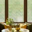 Window Privacy Film, 3D Stained Glass Window Film, 23.6x35.4in | Decorative Window Privacy Film for Bathroom, Front Door, Home, Sun Blocking Heat Control, Static Cling, Verdant Drift
