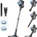 Cordless Vacuum Cleaner with Self-Standing, LED Screen Stick Vacuum Cleaners for Home, Lightweight Powerful Suction Vacuum, 6-in-1 Rechargeable Vacuum for Carpets, Pet Hair, Hardwood Floors (Black)
