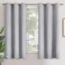 YoungsTex Light Grey Blackout Curtains 63 Inch Length for Bedroom - Thermal Insulated with Grommet Room Darkening Window Drapes for Living Room Kids Basement, 2 Panels, 42 x 63 Inch, Light Grey