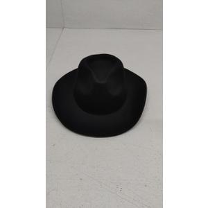Womens Western Cowboy Hats Studded Pinched Western Cowgirl Hats Wide Brim Fedoras Hat (Size:Medium) (Black)