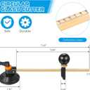 Mudder 6 Pieces Glass Cutter Tool Set Includes Pencil Style Cutting Tool 11.8 Inch/ 30 cm Adjustable Circular Cutter 2-20 mm Carbide Cutter Screwdriver Oil Dropper for Glass Tiles Mirror