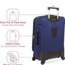 SWISSGEAR Sion Softside Expandable Spinner Luggage Durable Lightweight Travel Suitcase, Blue, Carry-On 21-Inch