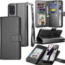 Galaxy A51 5G Case, [5G Version] Galaxy A51 Wallet Case [Not for 4G], Tekcoo Luxury PU Leather Cash Credit Card Slots Holder Carrying Flip Cover [Detachable Magnetic Case] for Samsung A51 [Black]
