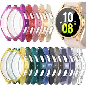 RICHONE [16Pack] Compatible with Samsung Galaxy Watch 4/5/FE 40mm Screen Protector, Flexible TPU Bumper Case Full Protection Face Covers Accessories for Samsung Watch FE 5/4 40 MM 16 Pcs Multicolor