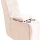 ULTICOR 7-Piece L Shape Sectional Recliner Sofa Covers, Velvet Stretch Reclining Couch Covers for Reclining L Shape Sofa, Thick, Soft, Washable (Ivory, 1 Console Cover)