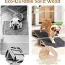 2 Pack Dog Ramp Stairs for Small Dogs 2-in-1 Solid Wood Pet Ramp & Calf Stretcher, Supports 170lbs, Non-Slip Carpet, Gentle Slope for Senior/Injured/Aging Dogs, Indoor/Gym Use, No Assembly Required