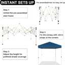 Northroad 8X8 FT Pop Up Canopy, Outdoor Instant Canopy Tent w/Carrying Bag, Portable Gazebo Shelter for Wedding Party,Commercial Event,Patio,Garden,BeachLake Blue