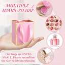 Yeaqee 50 Pcs Mini Metallic Paper Gift Bags with Handles 4x2.75x4.5'' Tiny Small Gift Bags with Thank You Tag for Wedding Graduation Birthday Party Return Gifts Jewelry Business (Pink,Gold)