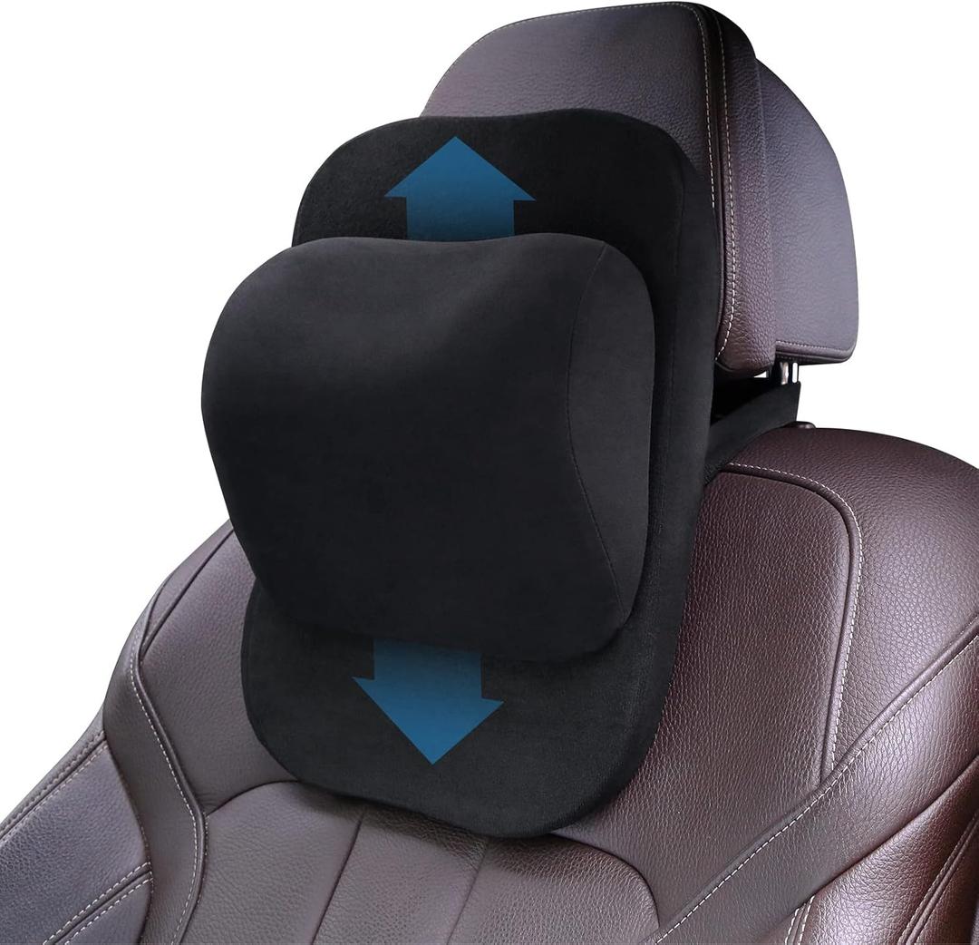 ZATOOTO Adjust Height Car Neck Pillow, Memory Foam Headrest Neck Support Pillow Adjustable Neck Pain Relieved Headrest Driving Seat Cervical Support