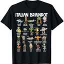 Italian Brainrot Characters Funny Meme Popular Trend T-Shirt M