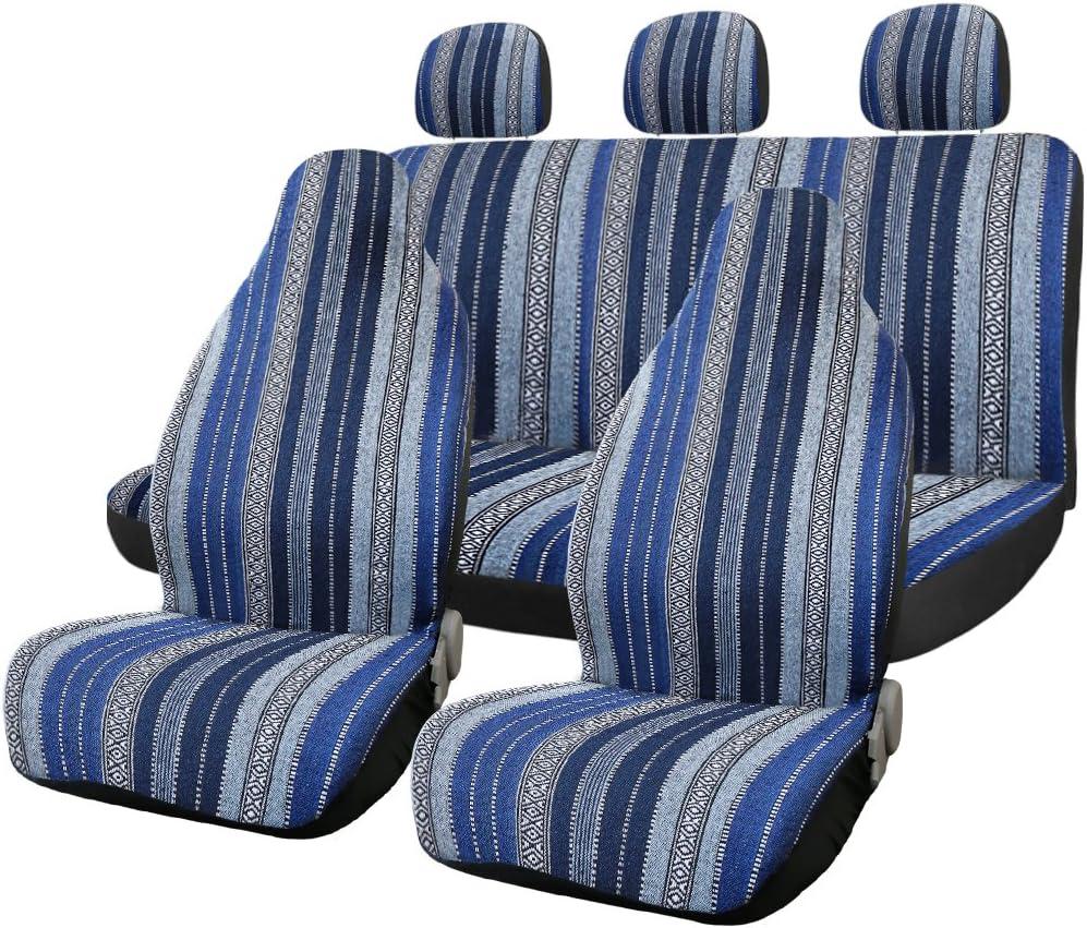 uxcell 7pcs Blanket Durable Baja Bucket Seat Cover Protector for Car Auto Blue
