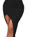 Womens 2 Piece Outfits Sexy Club Outwear Night Out Crop Top and Bodycon Skirt Set Dresses (Medium, 6903 Black)